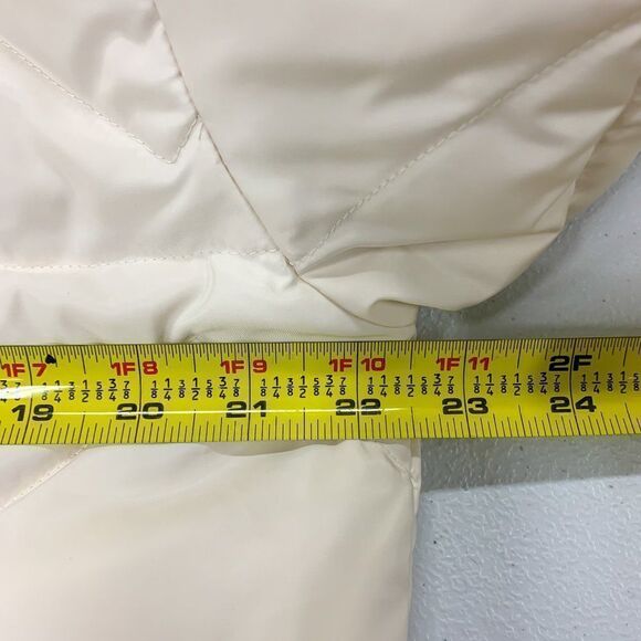 Grey Lab Down Filled Jacket Womens Small Ivory Designer Chic Boho Goose Feathers - Picture 14 of 16